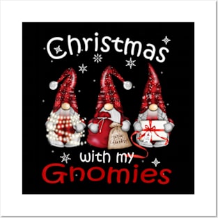 Gnome Family Christmas  Buffalo Plaid Posters and Art